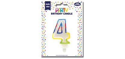 Bougie chiffre 'Pailletée', numéro 4