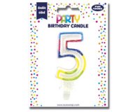 Bougie chiffre 'Pailletée', numéro 5