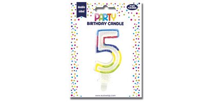 Bougie chiffre 'Pailletée', numéro 5