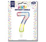 Bougie chiffre 'Pailletée', numéro 7