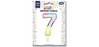 Bougie chiffre 'Pailletée', numéro 7