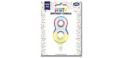 Bougie chiffre 'Pailletée', numéro 8