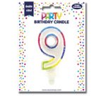 Bougie chiffre 'Pailletée', numéro 9