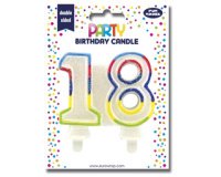 Bougie nombre 'Pailletée', numéro 18