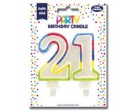 Bougie nombre 'Pailletée', numéro 21