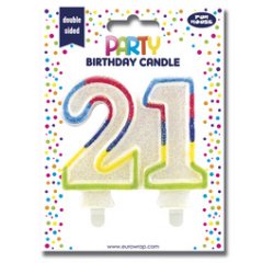 Bougie nombre 'Pailletée', numéro 21