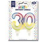 Bougie nombre 'Pailletée', numéro 30