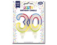 Bougie nombre 'Pailletée', numéro 30