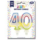 Bougie nombre 'Pailletée', numéro 40