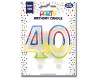 Bougie nombre 'Pailletée', numéro 40