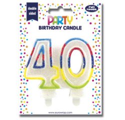 Bougie nombre 'Pailletée', numéro 40