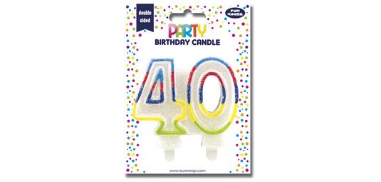 Bougie nombre 'Pailletée', numéro 40