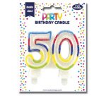 Bougie nombre 'Pailletée', numéro 50