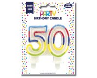 Bougie nombre 'Pailletée', numéro 50