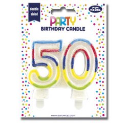 Bougie nombre 'Pailletée', numéro 50