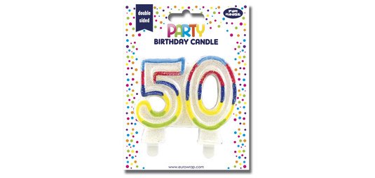 Bougie nombre 'Pailletée', numéro 50