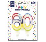 Kerze in Zahlenform "Glitter", Nummer 60