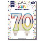 Bougie nombre 'Pailletée', numéro 70