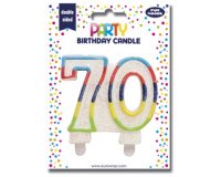 Bougie nombre 'Pailletée', numéro 70