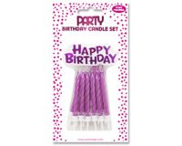 Verjaardagskaars Happy Birthday roze