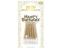 Bougies d'anniversaire "Happy Birthday" avec supports et déco