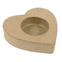 Porte bougie coeur 8,5x8,5x2cm - Kraft