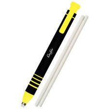 Stylo-gomme en plastique, 2 gommes de rechange, jaune