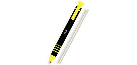 Stylo-gomme en plastique, 2 gommes de rechange