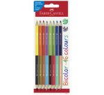FABER-CASTELL Crayons de couleur Bicolor, carte blister de 8