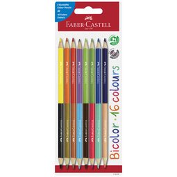 FABER-CASTELL Crayons de couleur Bicolor, carte blister de 8