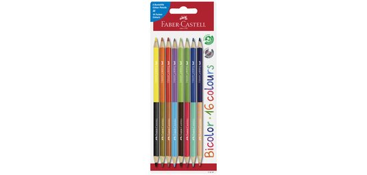 FABER-CASTELL Crayons de couleur Bicolor, carte blister de 8