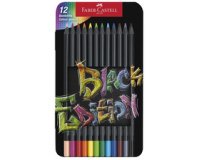 FABER-CASTELL Crayon de couleur Black Edition, étui de 12
