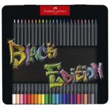 FABER-CASTELL Crayon de couleur Black Edition, étui de 24