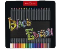 FABER-CASTELL Crayon de couleur Black Edition, étui de 24