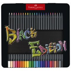 FABER-CASTELL Crayon de couleur Black Edition, étui de 24