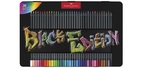 FABER-CASTELL Crayon de couleur Black Edition, étui de 36
