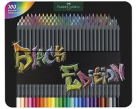 FABER-CASTELL Crayon de couleur Black Edition, étui de 100