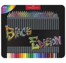 En_lapices de colores faber castell black edition caja metalica de 100 unidades colores surtidos