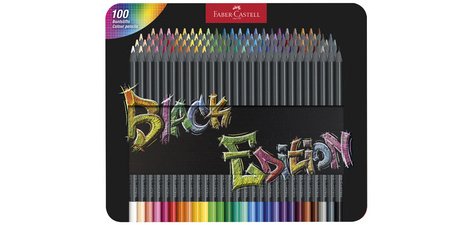 FABER-CASTELL Crayon de couleur Black Edition, étui de 100