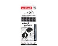 En_rotulador uniball pin manga shonen color negro blister de 5 unidades