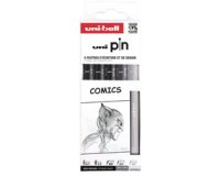 En_rotulador uniball pin comics blister de 5 unidades colores surtidos