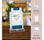 Porte-brochures de table, réglable, 1 compartiment