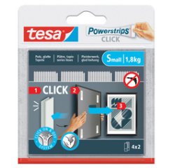 Bande auto-agrippante Powerstrips CLICK, small, blanc