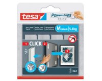 Adhésif - Powerstrip Click - taille M - supporte 5.4 Kg - blanc - lot de 4