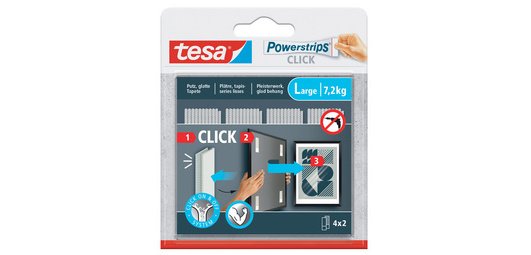 Klittenband Powerstrips CLICK large, wit
