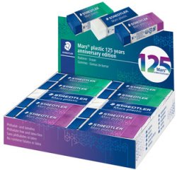 De_goma de borrar staedtler mars plastic 125 aniversario 526/50 caja de 20 unidades