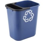 Corbeille à papier, 39 litres, PE, bleu