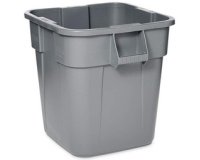Afvalbak BRUTE 106 liter, vierkant, in PP, grijs