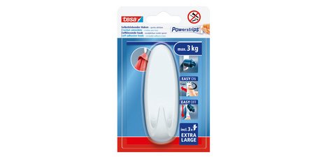 Kleefhaak Powerstrips EXTRA LARGE ovaal, wit