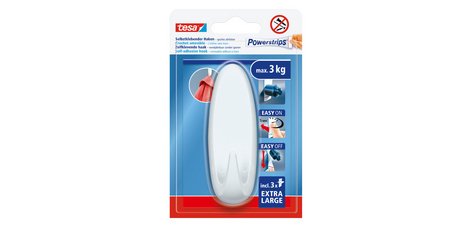 Crochet Powerstrips EXTRA LARGE ovale, blanc